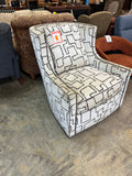 White black swirl chair