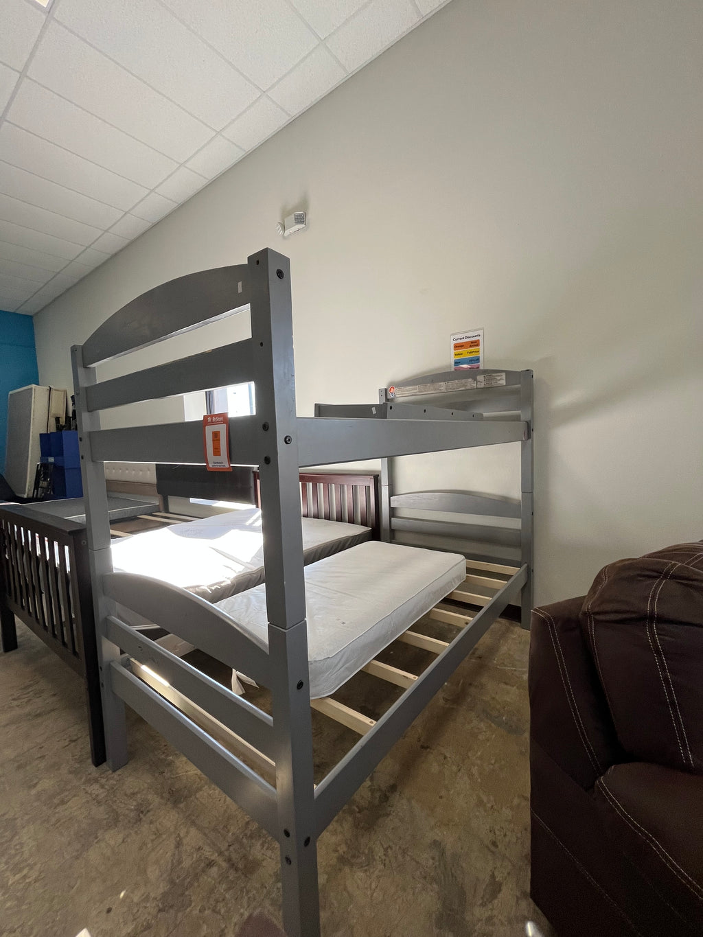 twin gray bunkbed