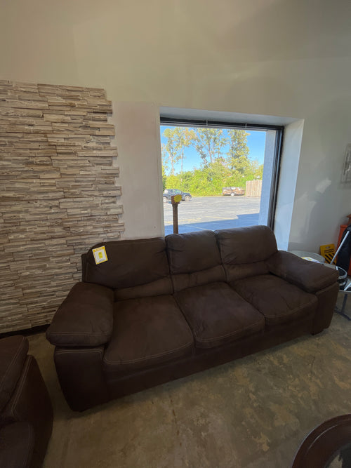 Brown leather sofa