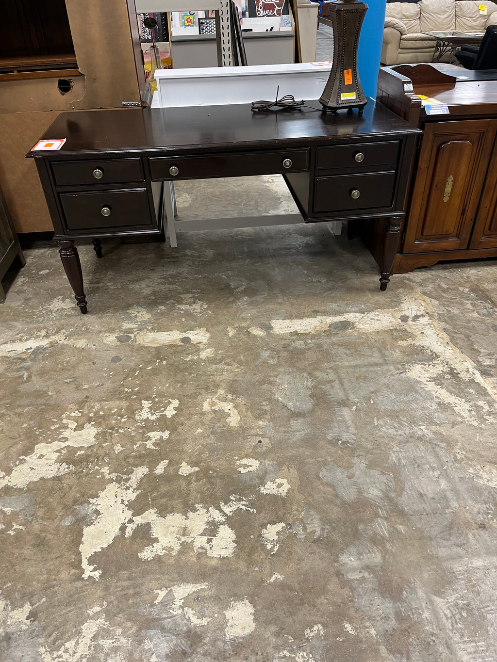 Dark cherry desk