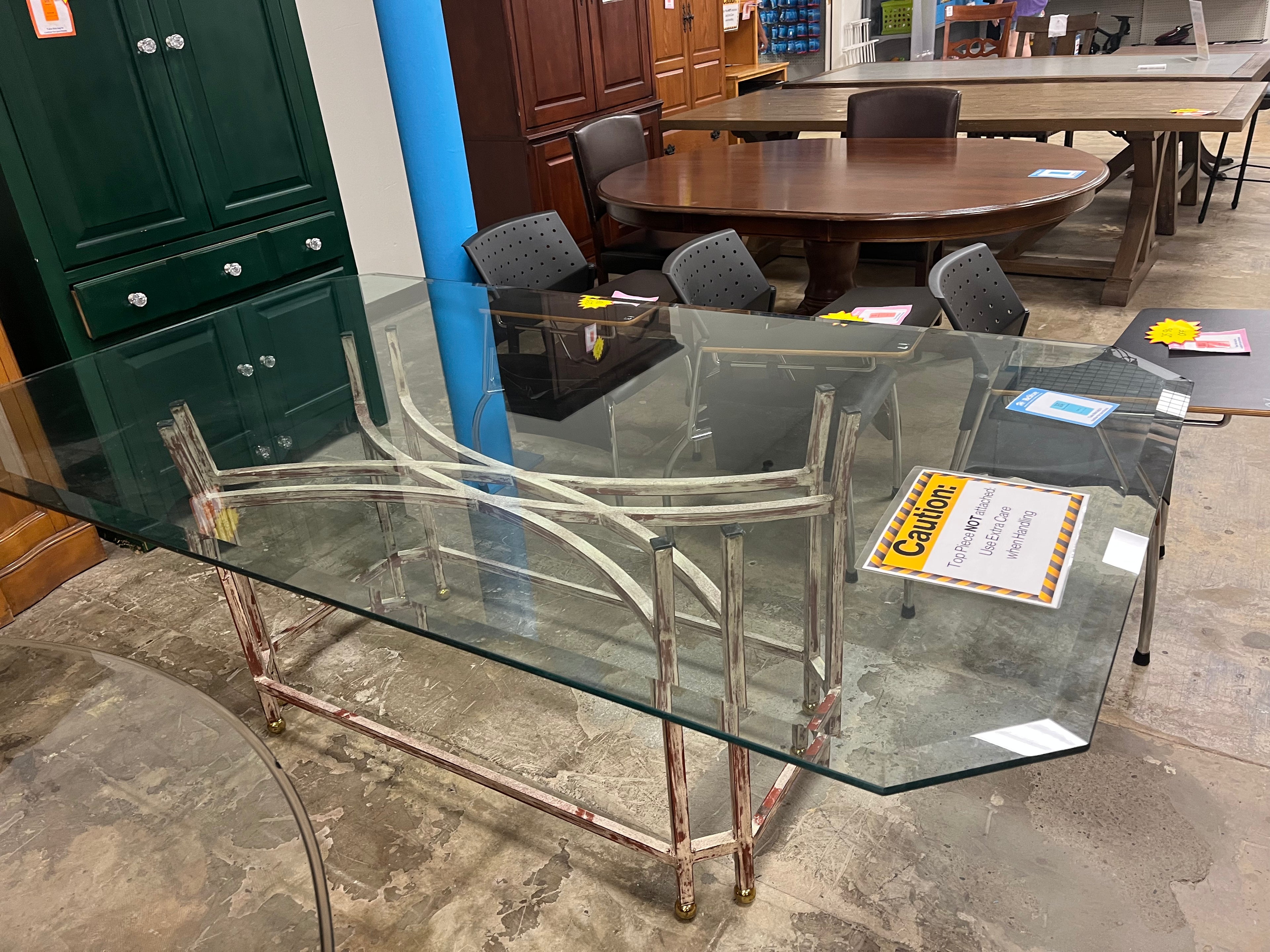Glass top table